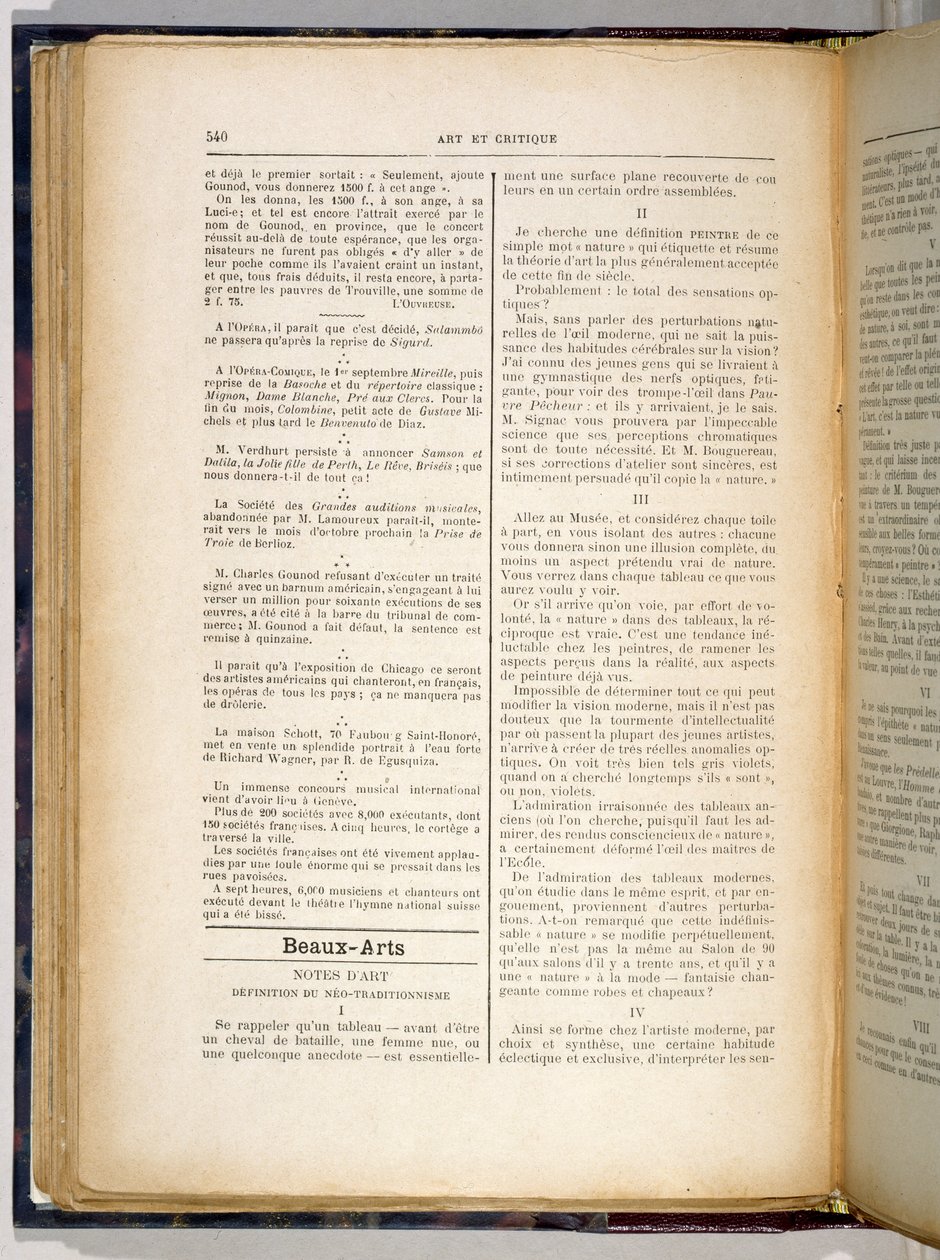 Artykuł w „Art et Critique” zapowiadający podstawową definicję filozofii artystycznej „Nabis”, 23 sierpnia 1890 (druk) autorstwa Maurice Denis