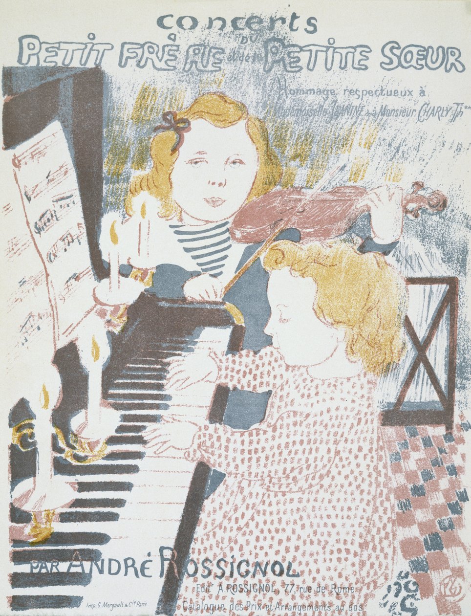 Concerts pour le petit frere et la petite soeur (Natų viršelis André Rossignolso koncertui jaunam broliui ir seseriai), 1903 (spalvų litografija)poli autorstwa Maurice Denis