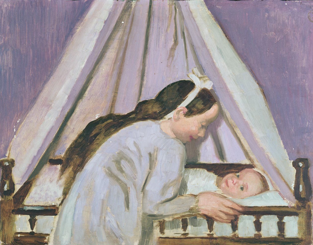 Kołyska Francois, 1916 (olej na tekturze) autorstwa Maurice Denis