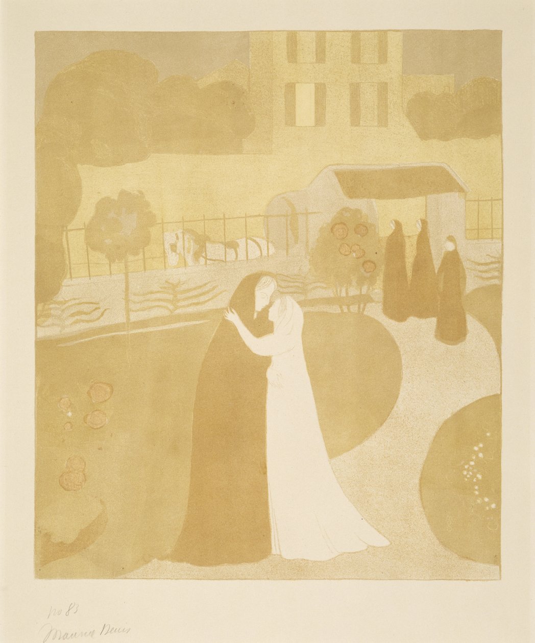 La Visitation a la Villa Montrouge (Nawiedzenie w mieście Montrouge), 1896 (litografia w kolorach) autorstwa Maurice Denis