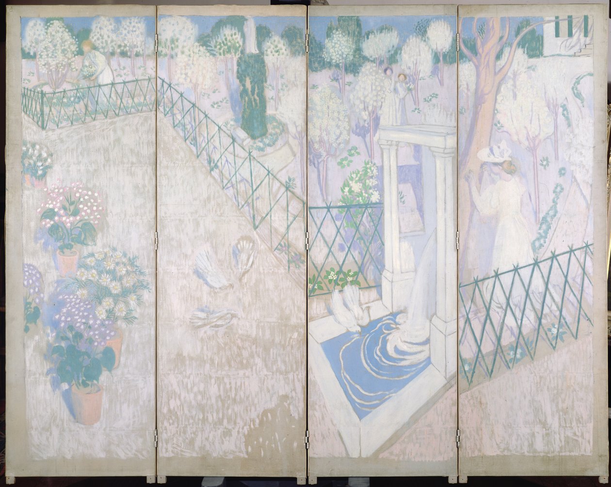 Parawan z gołębiami, ok. 1896 autorstwa Maurice Denis