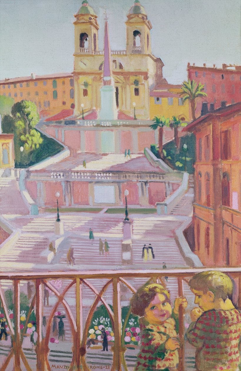 Schody Hiszpańskie i kościół Trinità dei Monti, Rzym, 1928 autorstwa Maurice Denis