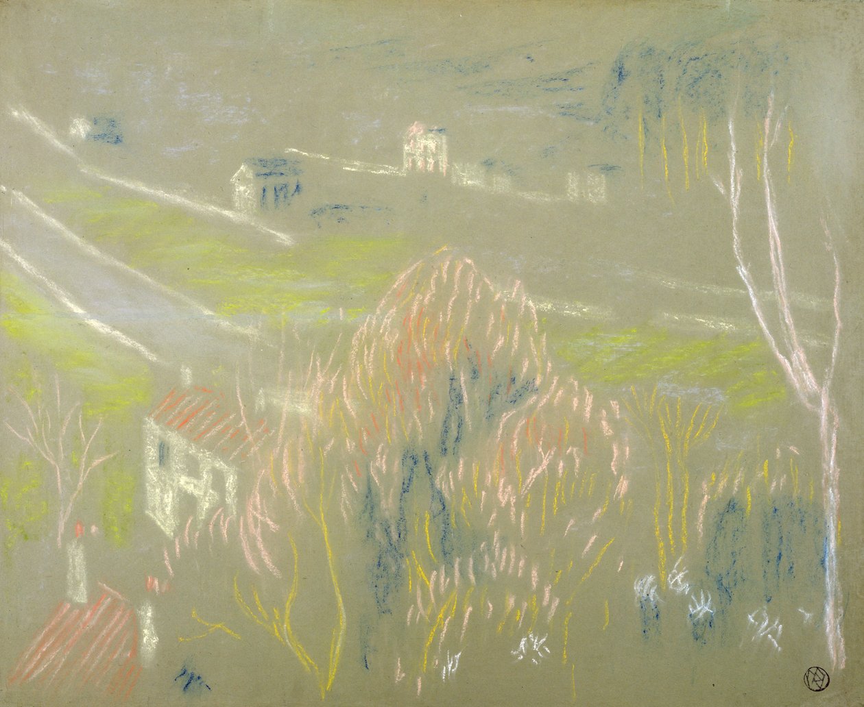 Dno doliny między Saint-Germain i Mareil, 1894 (pastel na papierze) autorstwa Maurice Denis