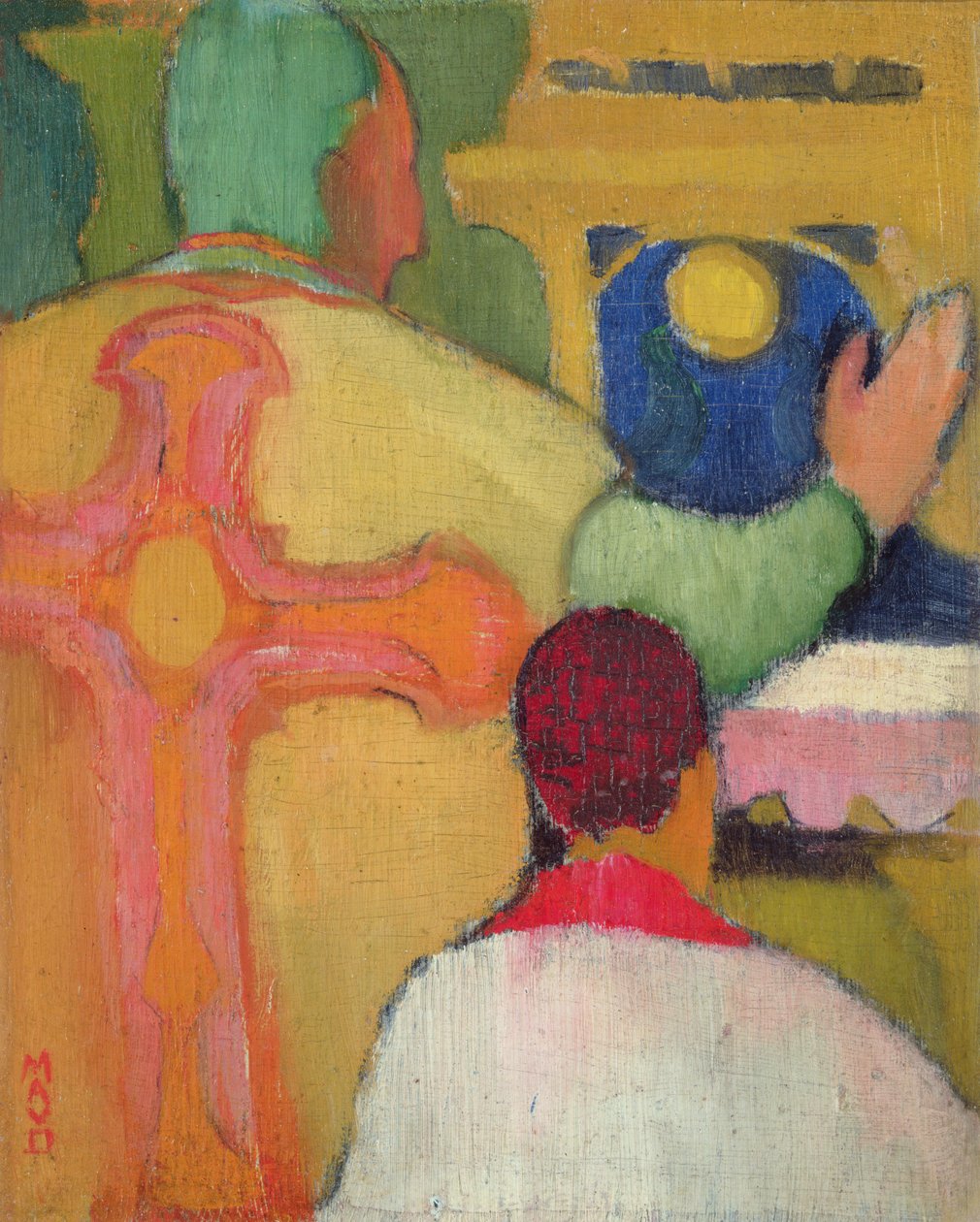 Msza, ok. 1890 (olej na karcie) autorstwa Maurice Denis