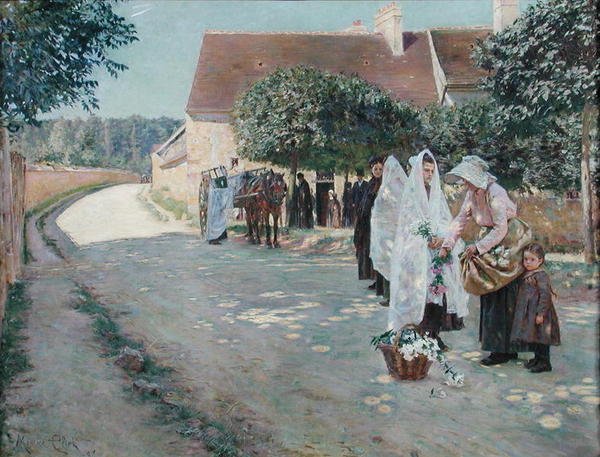 Pogrzeb młodej dziewczyny, 1888 autorstwa Maurice Eliot