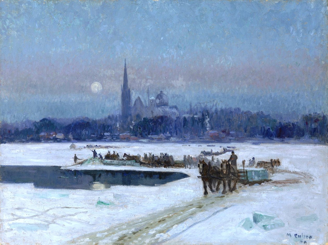 Krajalnice do lodu, Longueuil autorstwa Maurice Galbraith Cullen
