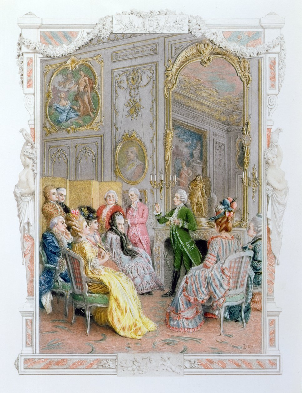 Wieczór Literacki, 1890 autorstwa Maurice Leloir