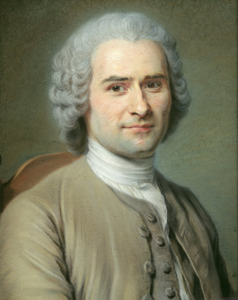 Portret Jean Jacques Rousseau (1712-78) (pastel na papierze) autorstwa Maurice Quentin de La Tour