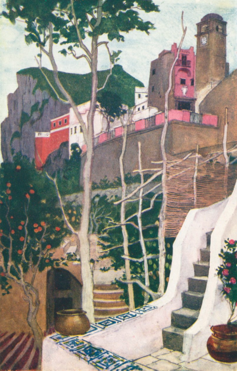 A Gateway, Capri (kolorowa litografia) autorstwa Maurice (after) Greiffenhagen