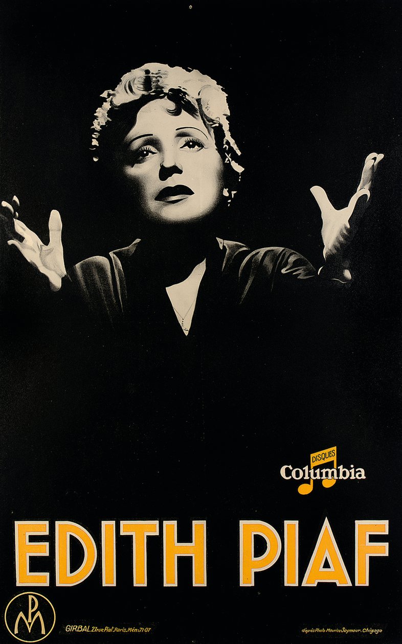 Plakat przedstawiający "Edith Piaf", ok. 1920 r. (litografia) autorstwa Maurice (after) Seymour