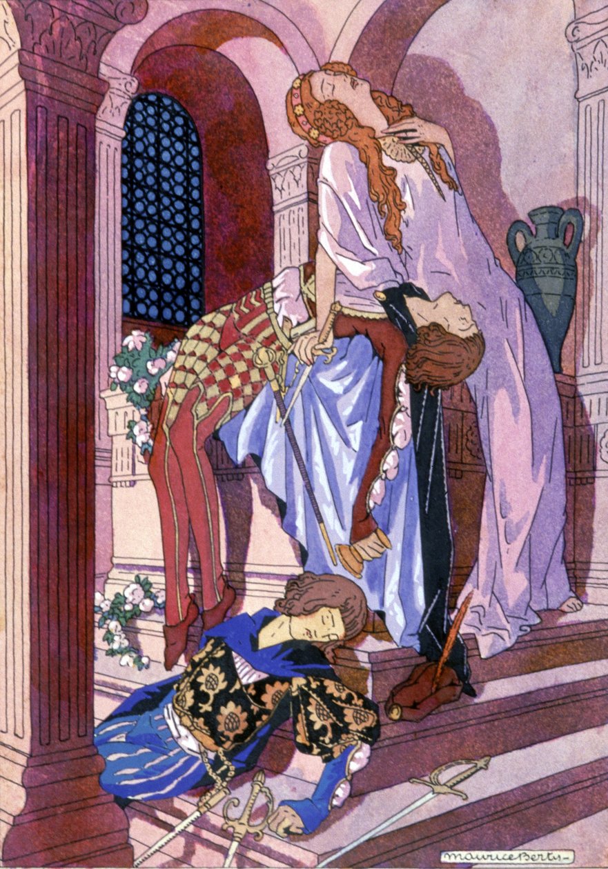 Śmierć Romea i Julii, ok. 1930 (ilustracja) autorstwa Maurice Berty