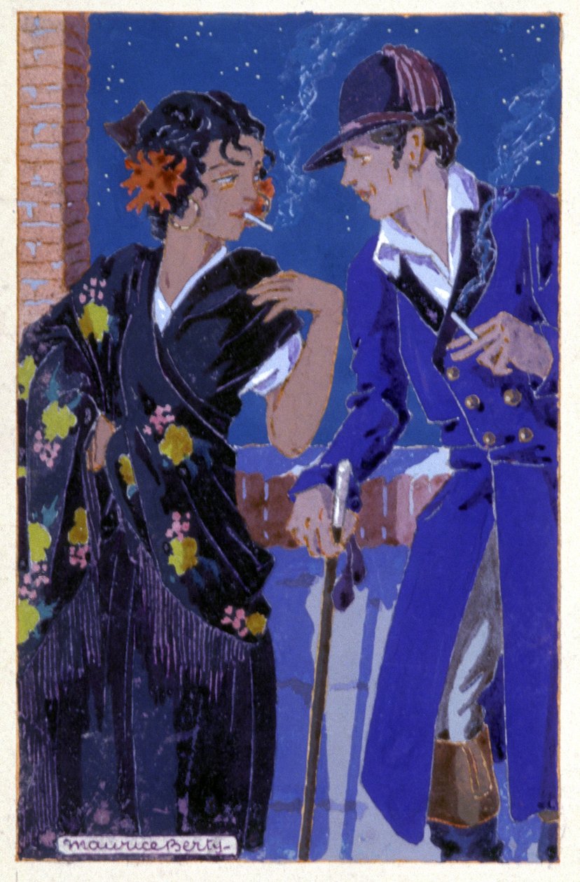 Palący Don Jose i Carmen, ok. 1930 (ilustracja) autorstwa Maurice Berty