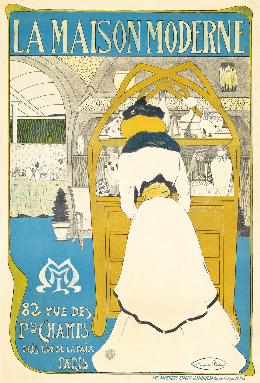 Plakat reklamujący paryską galerię sztuki „La Maison Moderne”, otwarty przez Juliusa Meier-Graefe w latach 1899, 1898 autorstwa Maurice Biais