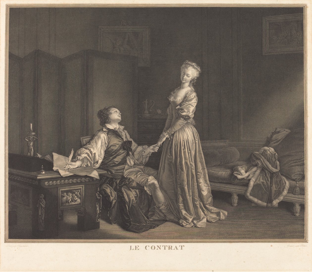 Umowa autorstwa Maurice Blot after Jean Honoré Fragonard