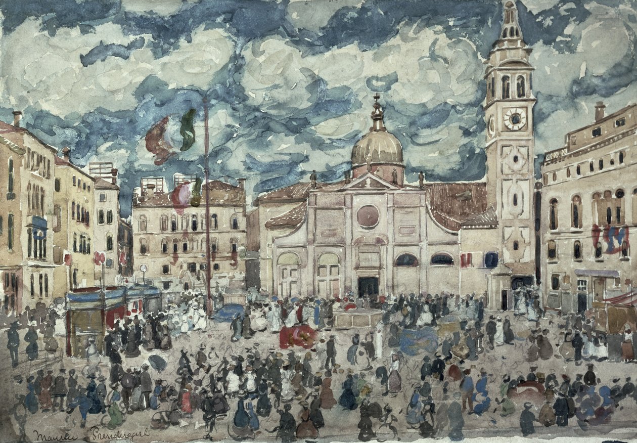 Pole Santa Maria Formosa, Wenecja, ok. 1898 r. autorstwa Maurice Brazil Prendergast
