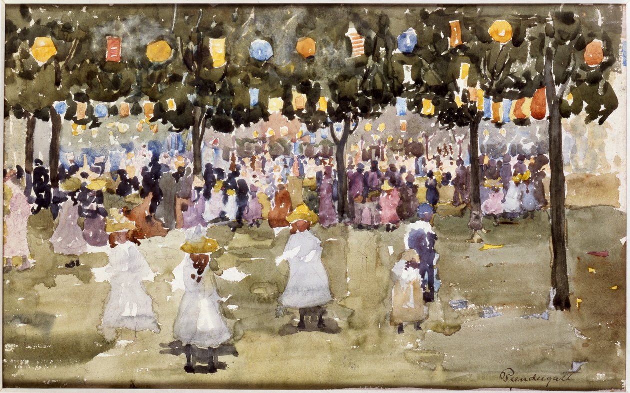 Central Park, Nowy Jork, 4 lipca autorstwa Maurice Brazil Prendergast