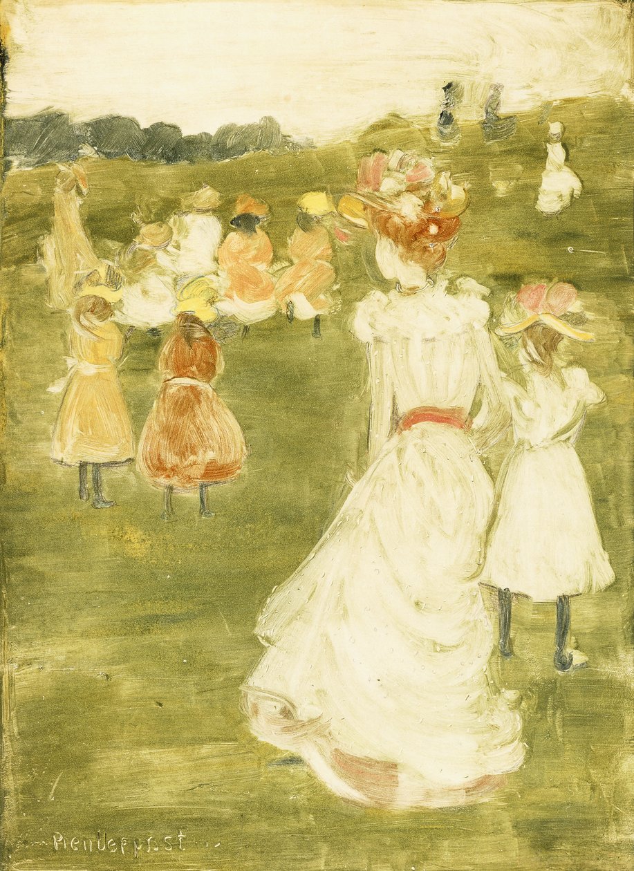 Figury w parku, ok. 1895-97 autorstwa Maurice Brazil Prendergast