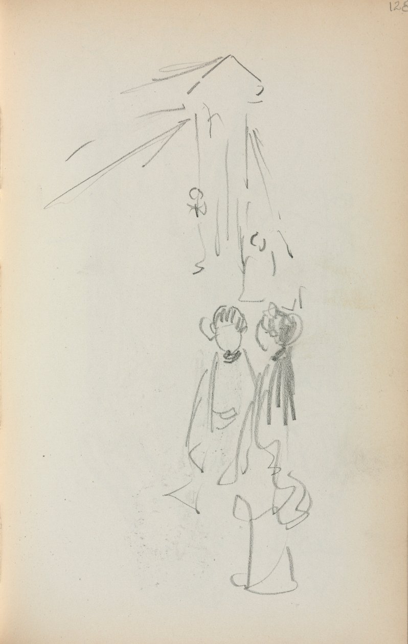 Włoski Sketchbook: Figures page 128, 1898-1899. autorstwa Maurice Brazil Prendergast