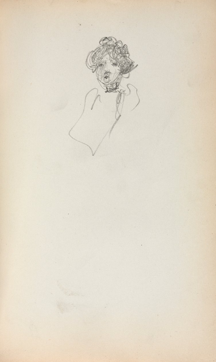 Szkicownik włoski: Głowa kobiety strona 215, 1898-1899. autorstwa Maurice Brazil Prendergast