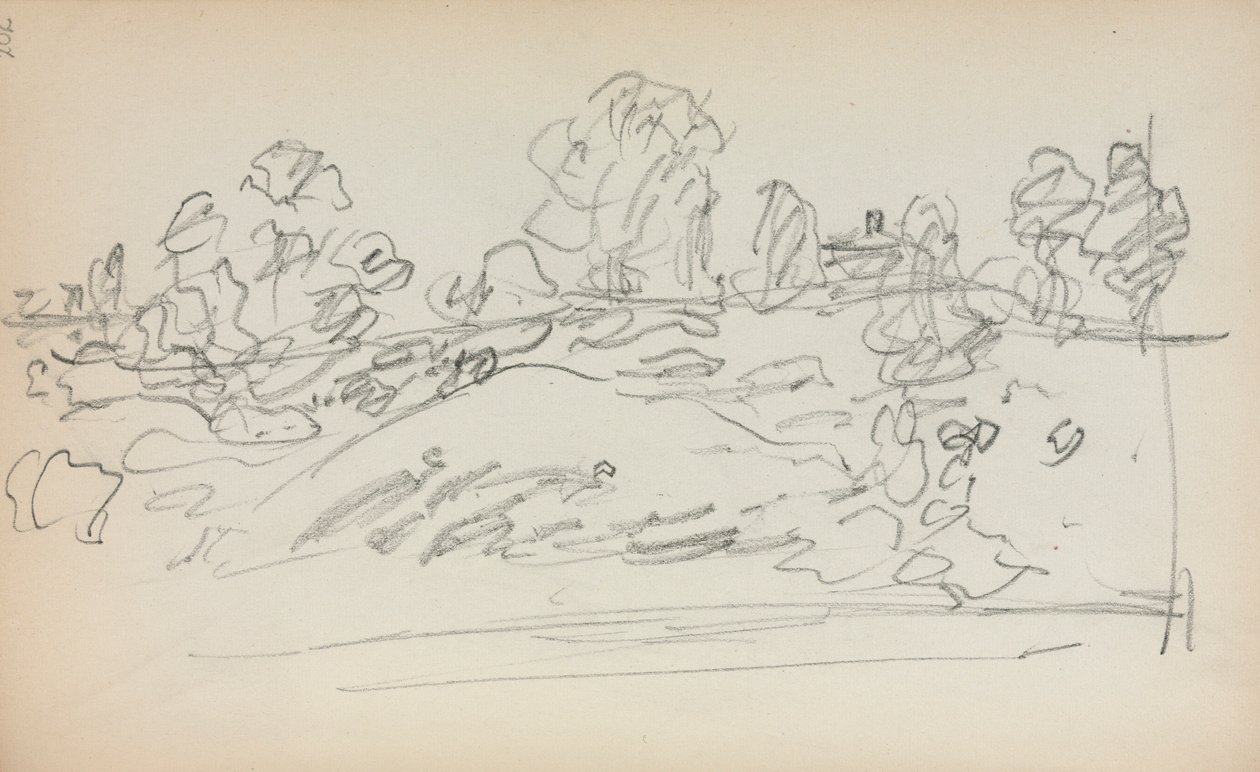 Szkicownik włoski: strona krajobrazowa 202, 1898-1899. autorstwa Maurice Brazil Prendergast