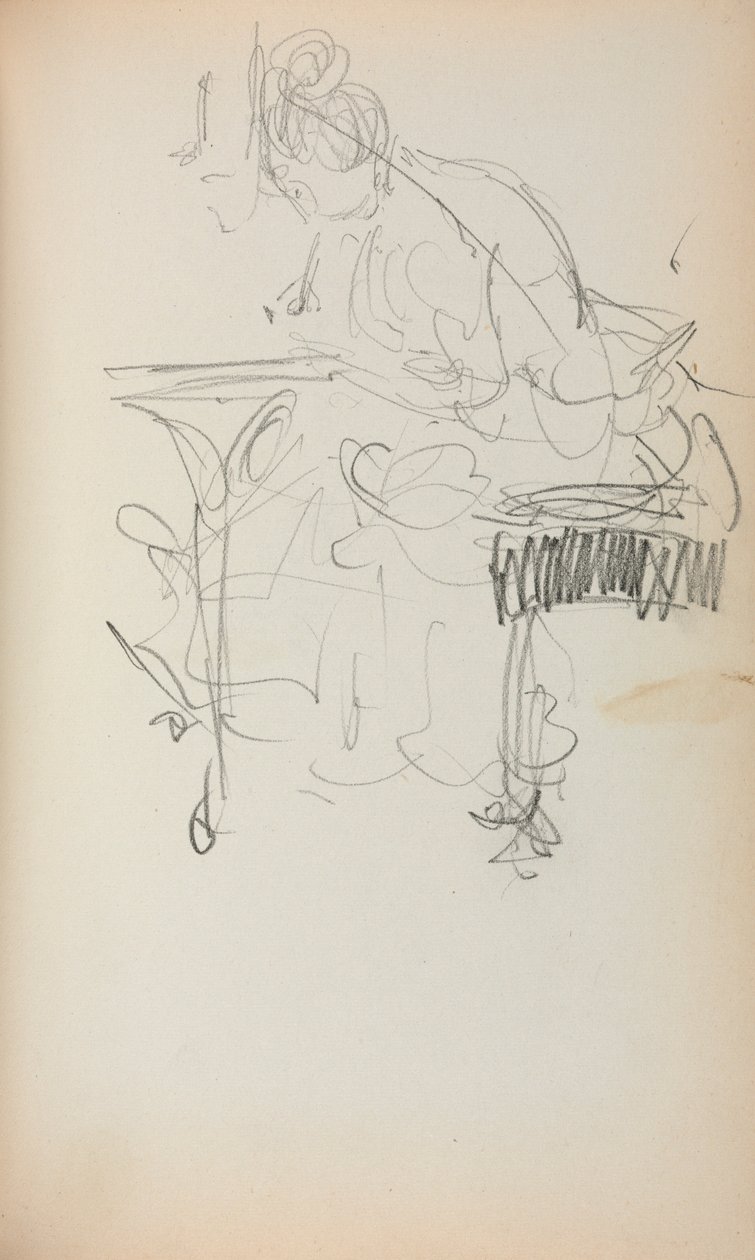 Włoski szkicownik: Siedząca kobieta, strona 153, 1898-1899. autorstwa Maurice Brazil Prendergast