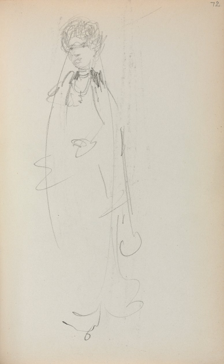 Szkicownik włoski: Stojąca kobieta strona 72, 1898-1899. autorstwa Maurice Brazil Prendergast