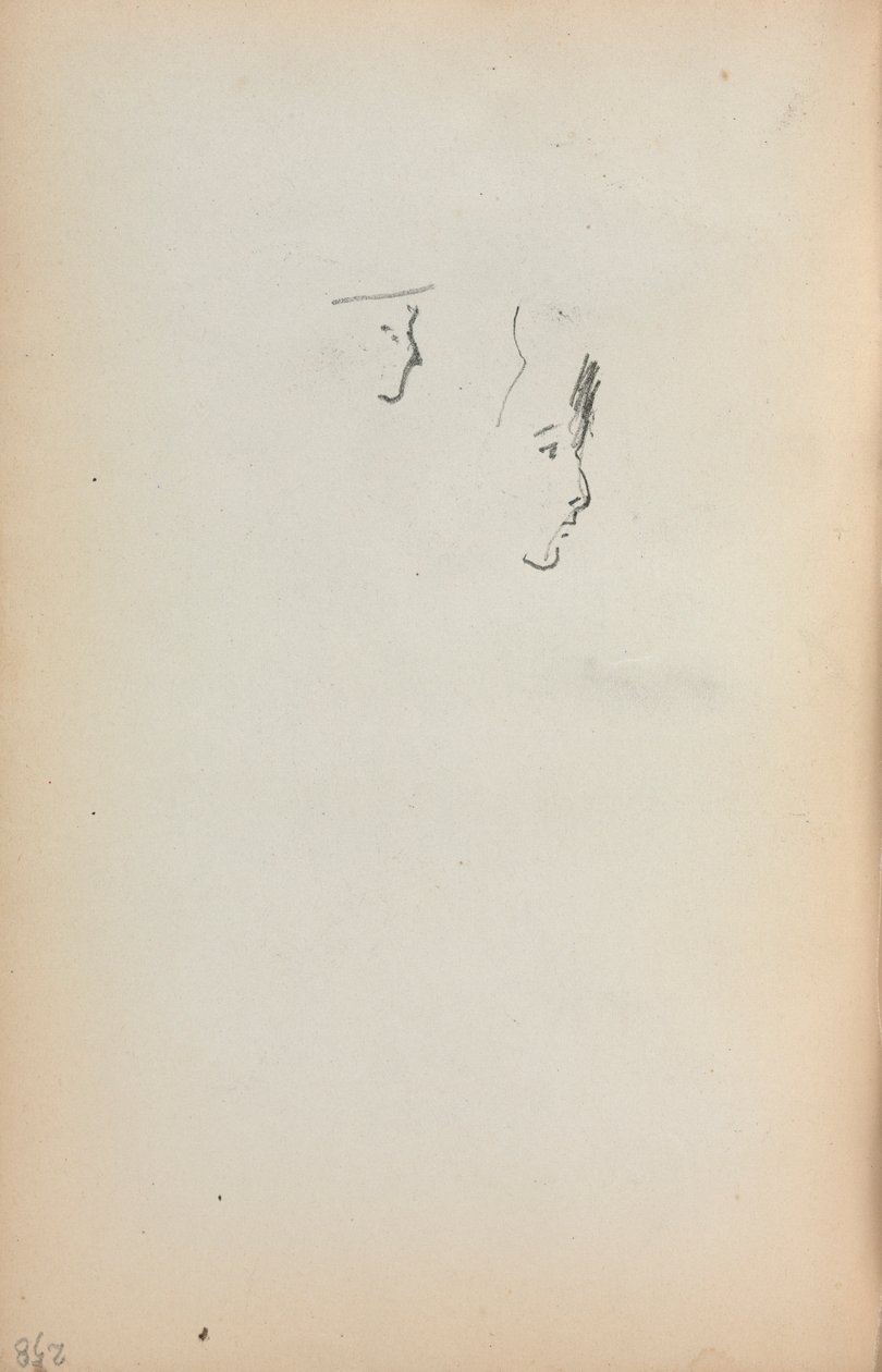 Szkicownik włoski: Dwa profile, strona 258, 1898-1899. autorstwa Maurice Brazil Prendergast