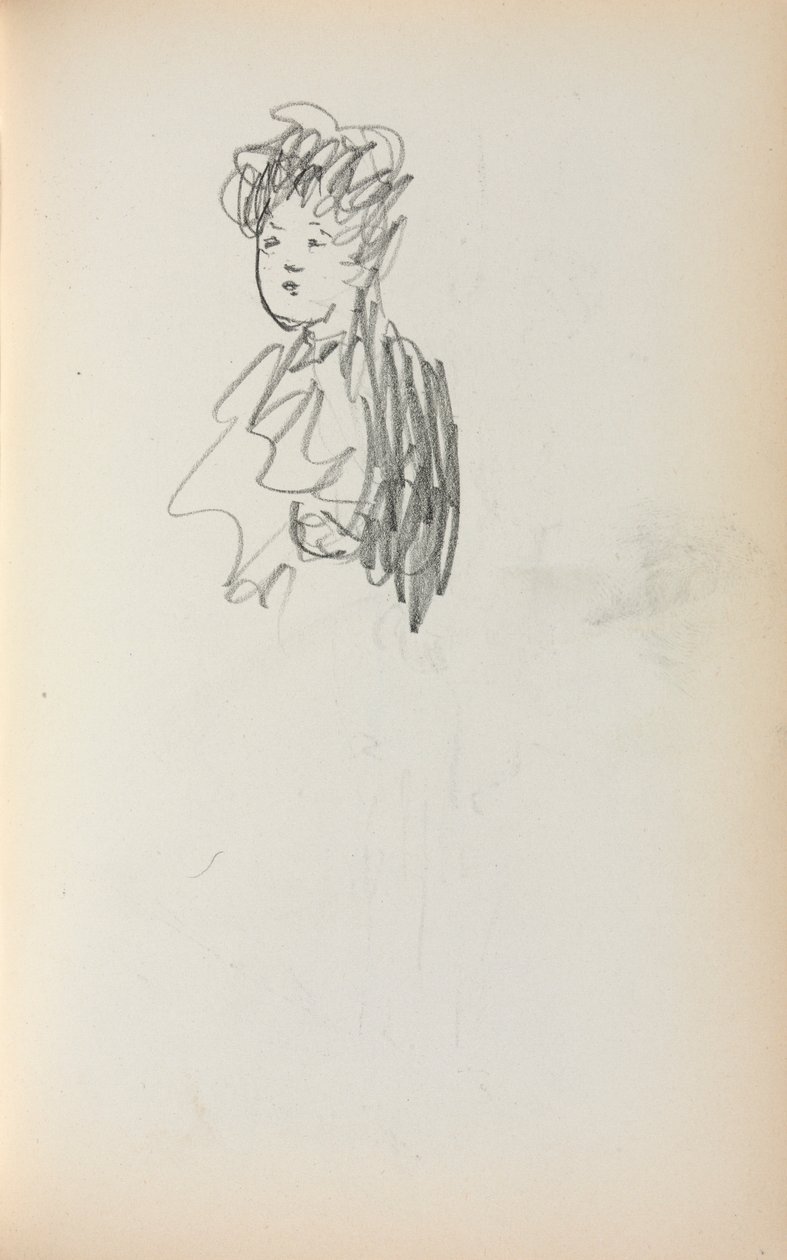 Szkicownik włoski: Kobieta, długość biustu strona 127, 1898-1899. autorstwa Maurice Brazil Prendergast