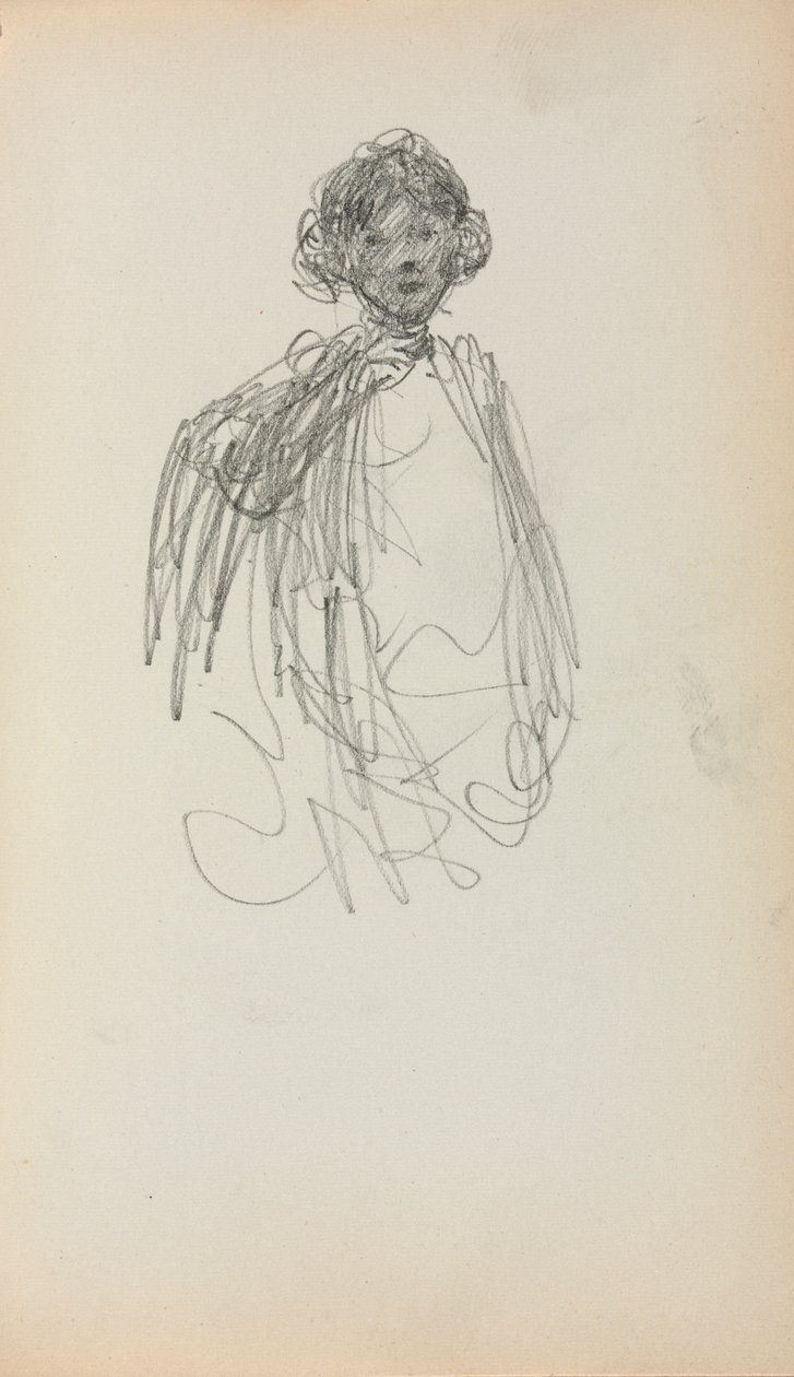 Szkicownik włoski: Kobieta, długość do pasa strona 217, 1898-1899. autorstwa Maurice Brazil Prendergast