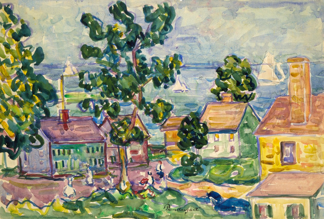 Wioska przybrzeżna Nowej Anglii, ca. 1915-1918. autorstwa Maurice Brazil Prendergast
