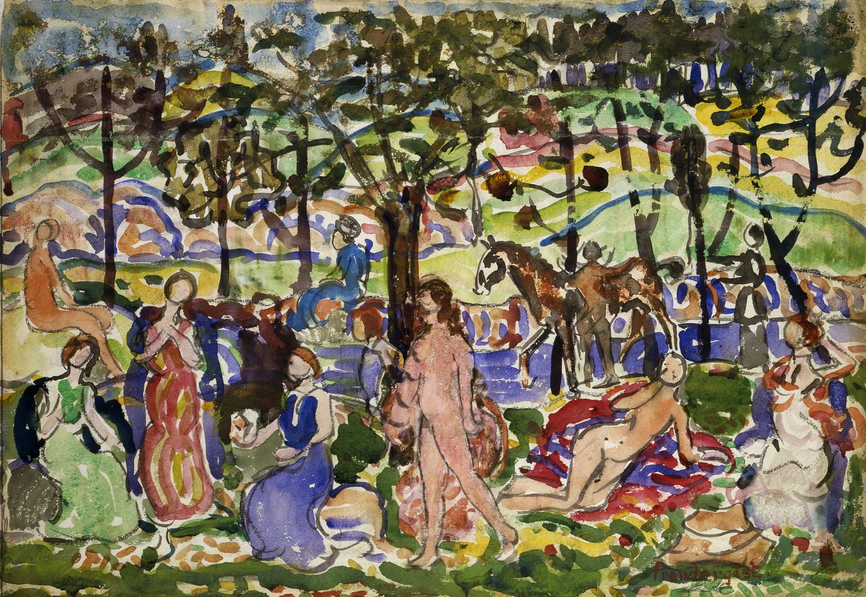 Scena Parkowa, ca. 1915-1918. autorstwa Maurice Brazil Prendergast