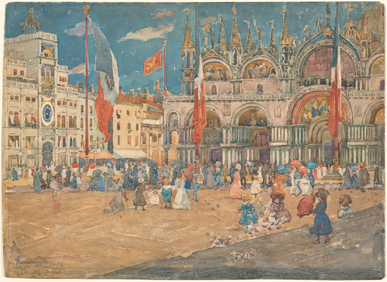 Plac św. Marka, 1898 r. autorstwa Maurice Brazil Prendergast