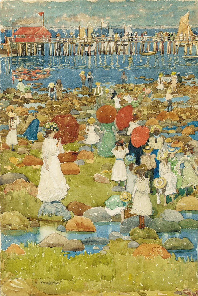 Kamienista plaża autorstwa Maurice Brazil Prendergast