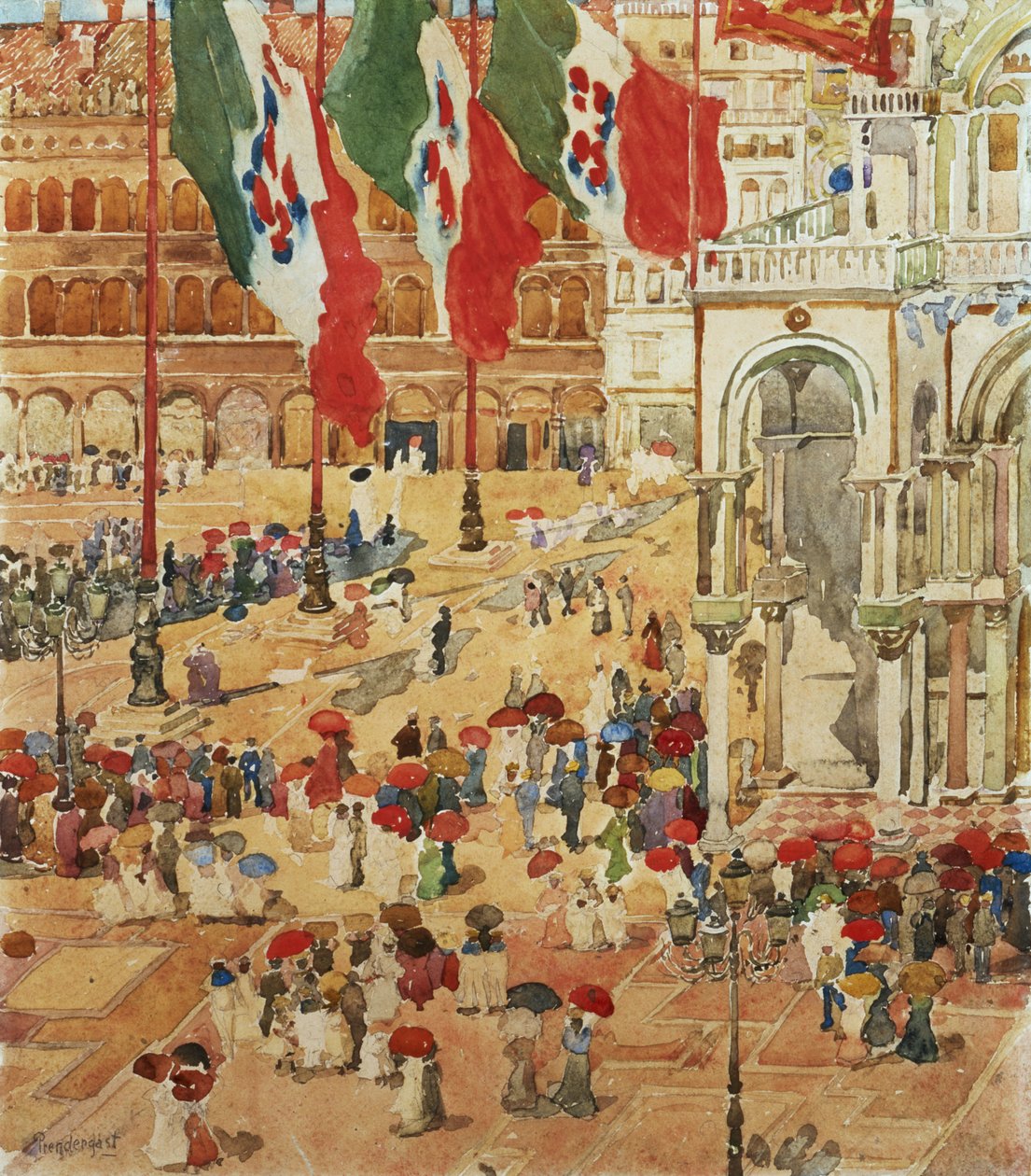 Plac św. Marka, Wenecja autorstwa Maurice Brazil Prendergast