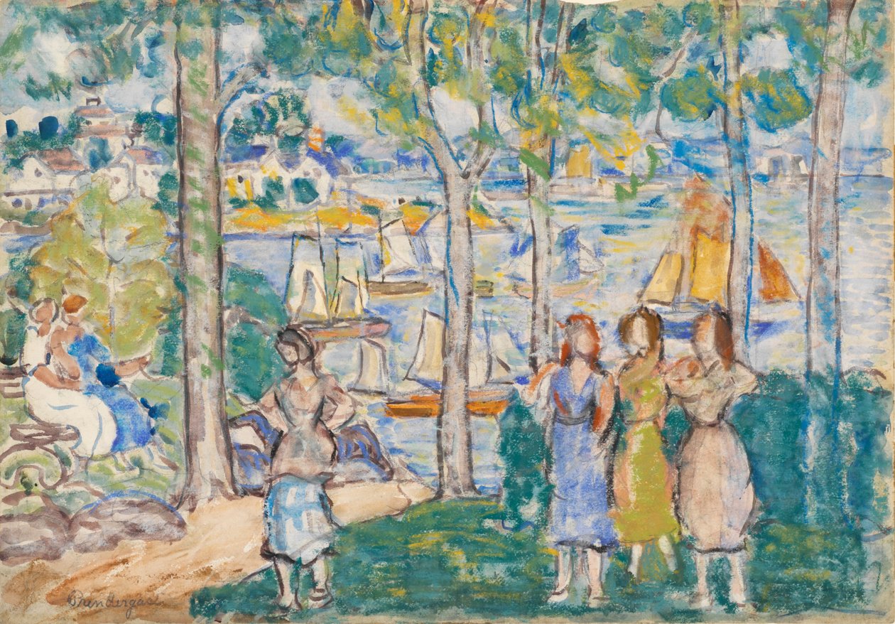 Drzewa, domy, ludzie autorstwa Maurice Brazil Prendergast