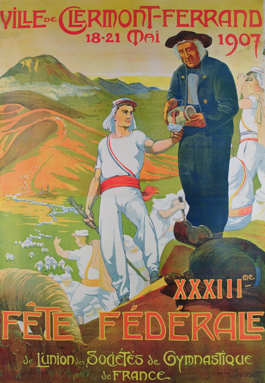 Plakat Fete Federale, maj 1907 (kolor lito) autorstwa Maurice Busset
