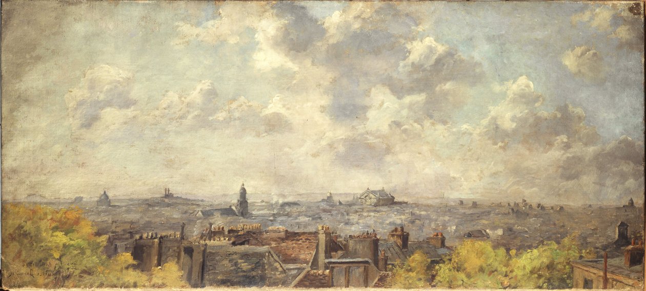 Panoramiczny widok Paryża z rue Victor-Massé, 4-1886 (olej na płótnie) autorstwa Maurice Dainville