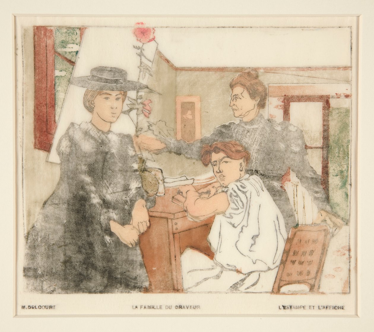 Rodzina grawera autorstwa Maurice Delcourt