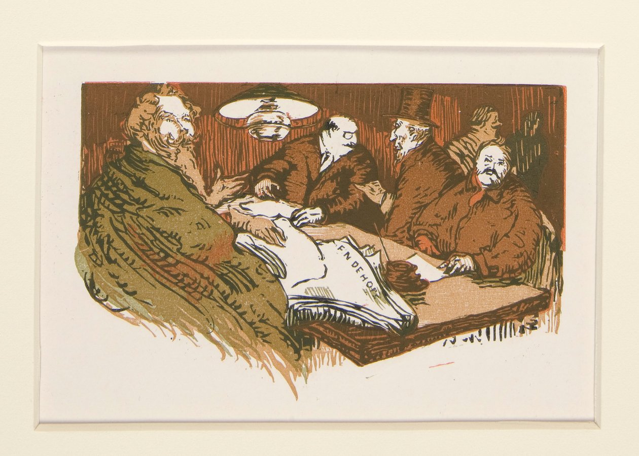 Sprzedawcy uliczni w La Pensee, ilustracja, s. 47 autorstwa Maurice Delcourt