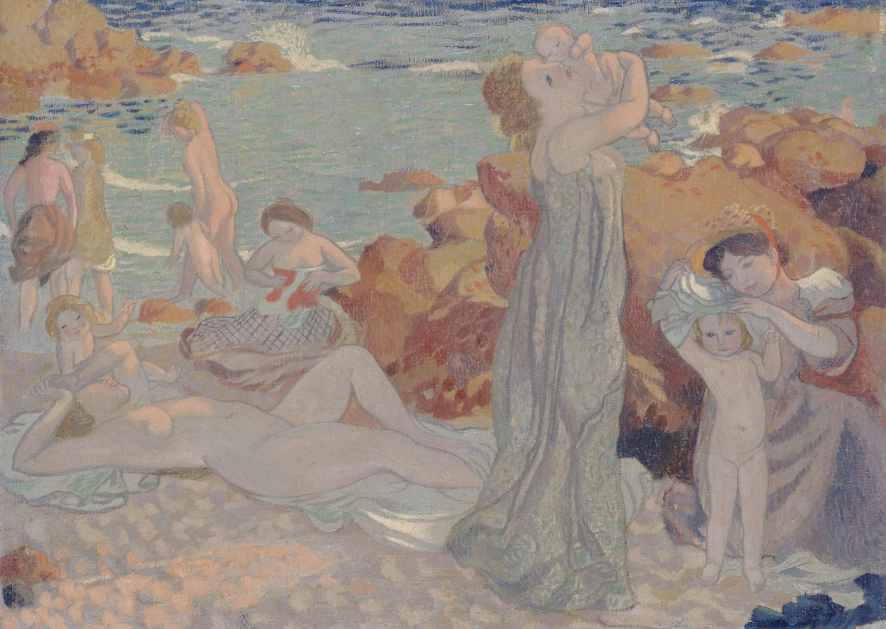 Kąpiących się, plaża Pouldu, 1899. autorstwa Maurice Denis