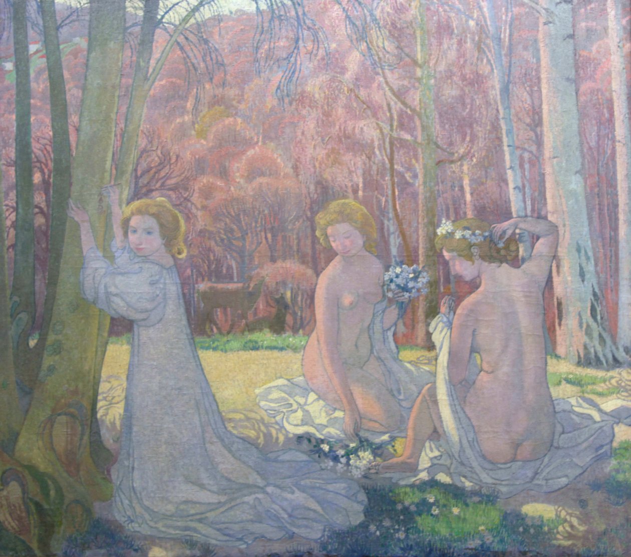 „Postaci w świętym gaju pejzażu wiosennego”, 1897 autorstwa Maurice Denis