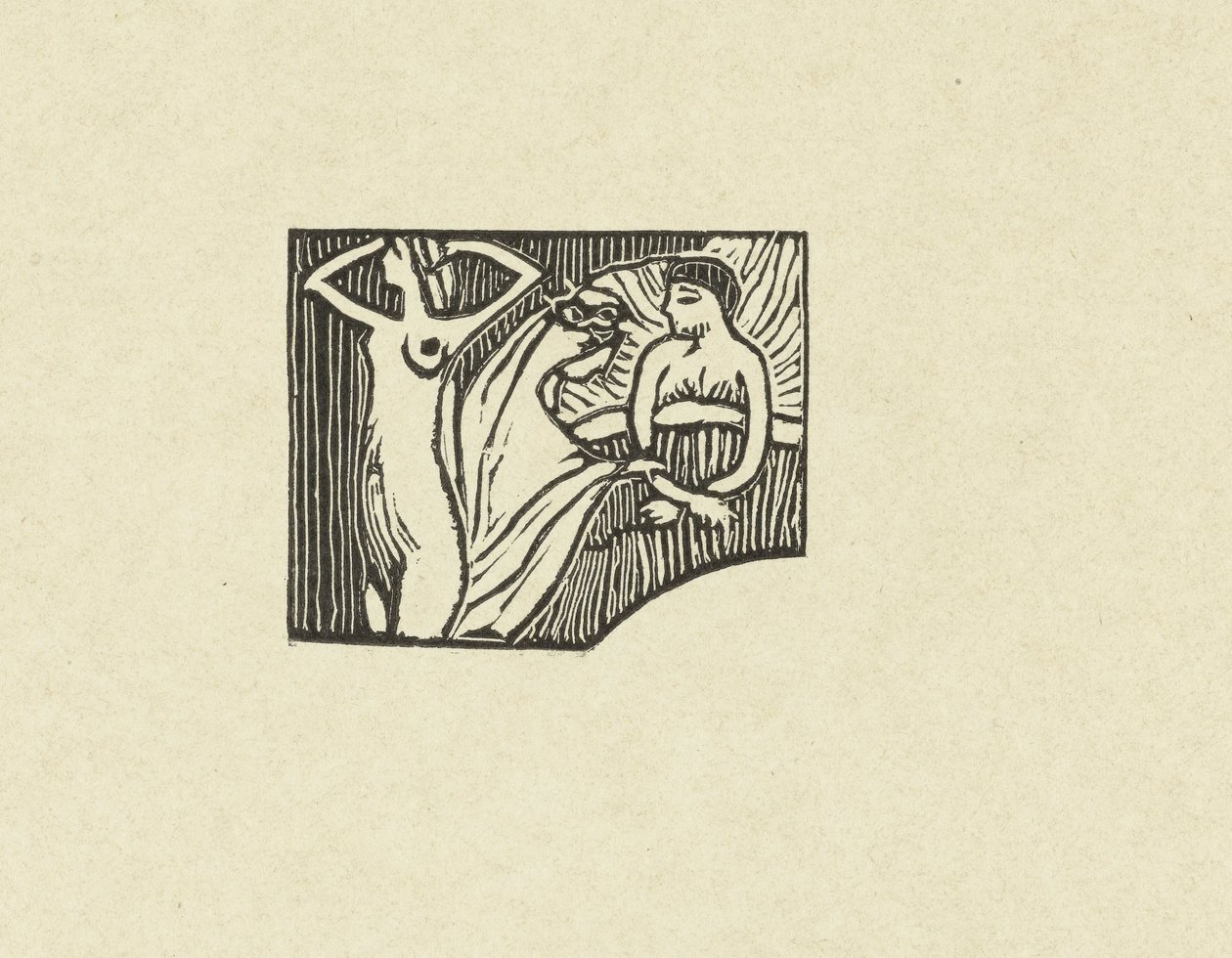 Illustratie bij gedicht uit dichtbundel Sagesse van Paul Verlaine Próba grawerowanego drewna dla Mądrości Proces (tytuł serii) autorstwa Maurice Denis