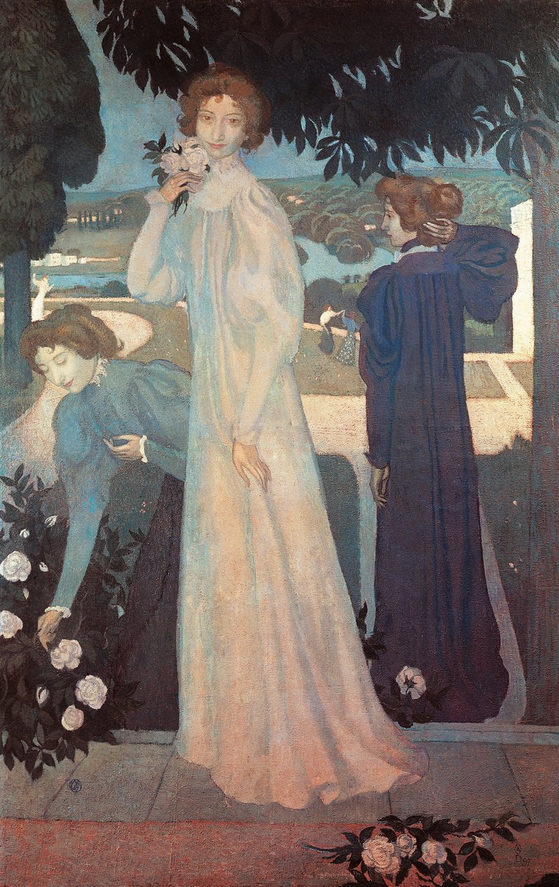 Mademoiselle Yvonne Lerolle w trzech aspektach autorstwa Maurice Denis