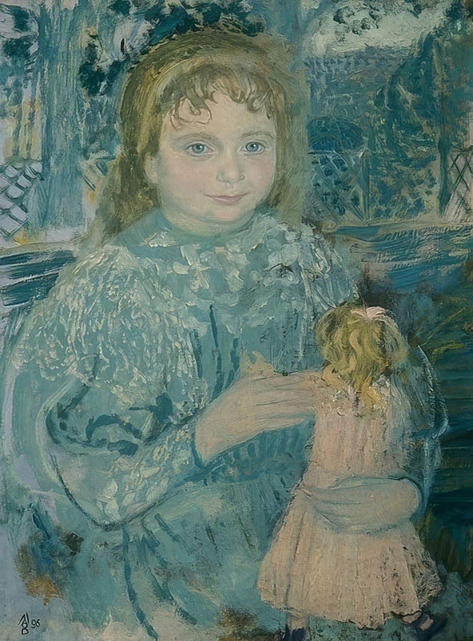 Dziewczyna z lalką (portret Teresy Watillaux). 1896 autorstwa Maurice Denis
