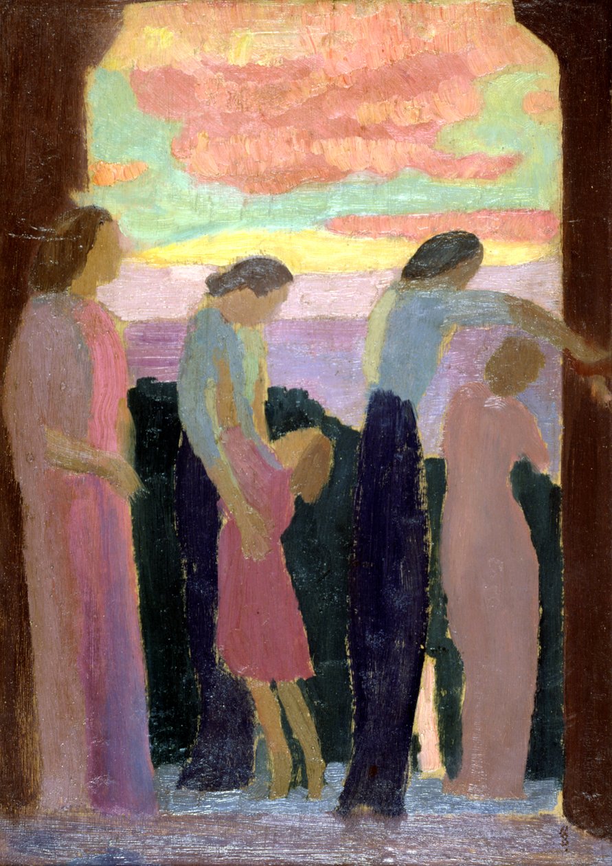 Marthe Denis i dzieci na balkonie, ok. 1900-1940 autorstwa Maurice Denis