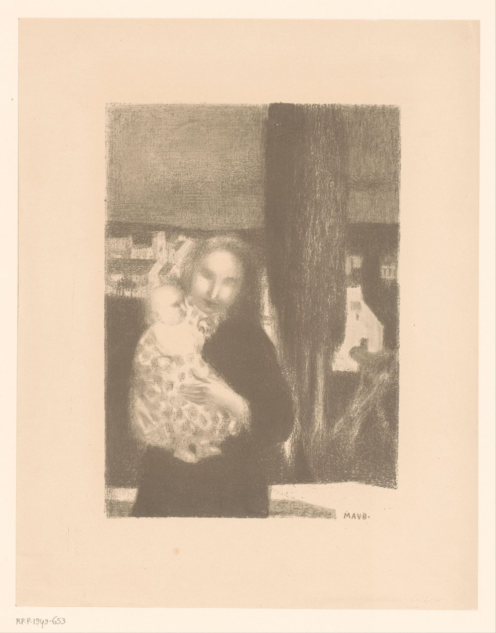 Matka z dzieckiem przy cyprysie autorstwa Maurice Denis