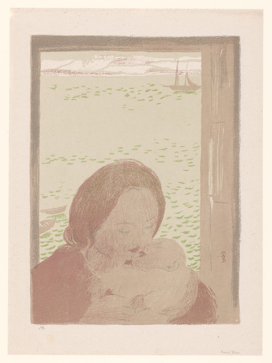 Matka z dzieckiem przed oknem autorstwa Maurice Denis