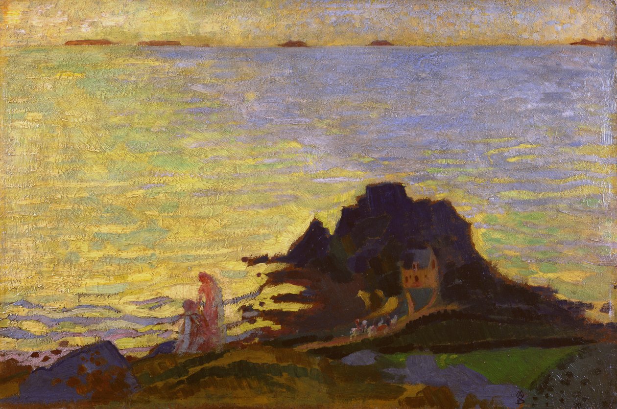 Matka i dziecko nad skalną skałą (olej na karcie) autorstwa Maurice Denis