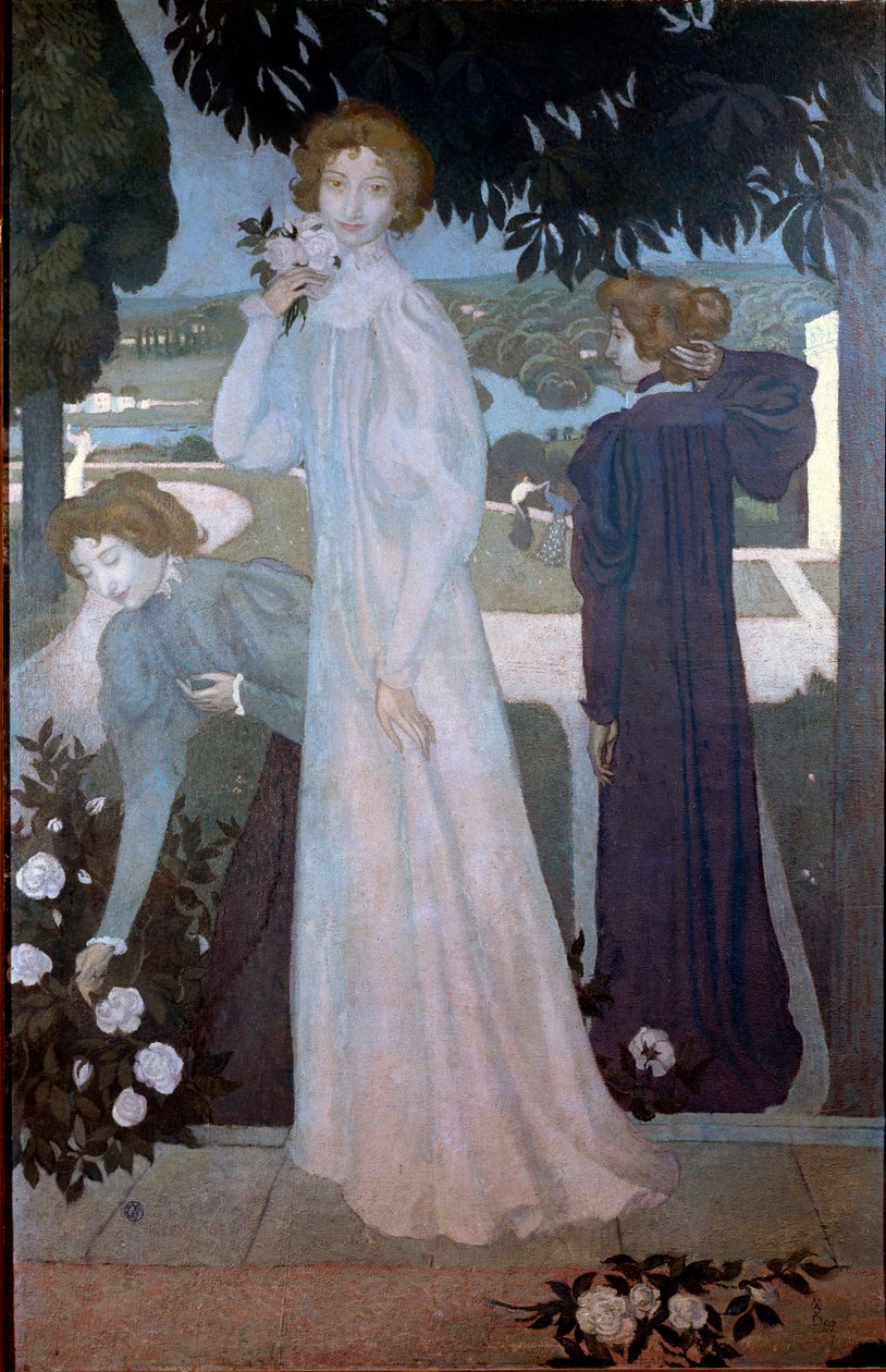 Portret Yvonne Lerolle w trzech aspektach autorstwa Maurice Denis