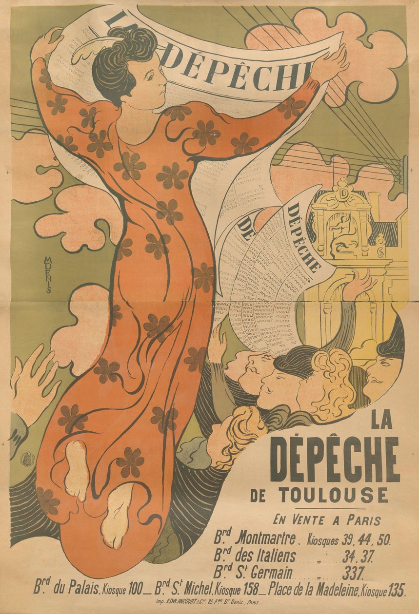 Plakat do gazety La Dépêche de Toulouse, 1892. autorstwa Maurice Denis